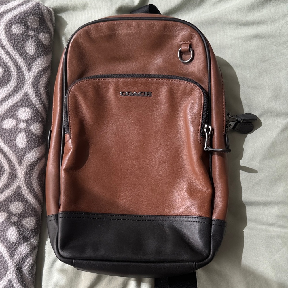 Coach Tan and Black Men's Backpack